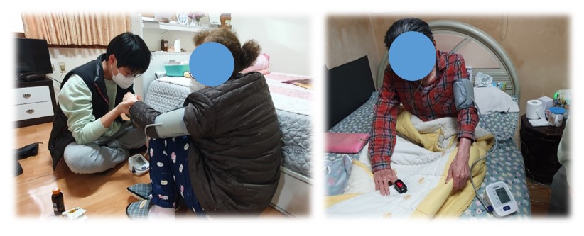 실습생들과 어르신댁 방문해 건강상담 진했습니다.