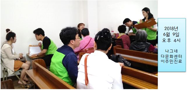2018년 6월 강북구 이주민 건강상담 진행