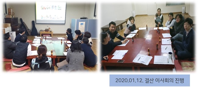 2019년 귀속 결산이사회의 진행했어요~