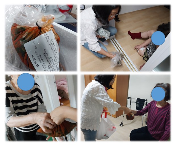 김윤자내과에서 열무김치 후원해주셔서 어르신들께 전달했습니다~