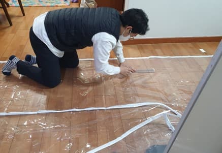조0남어르신댁 방풍비닐 작업
