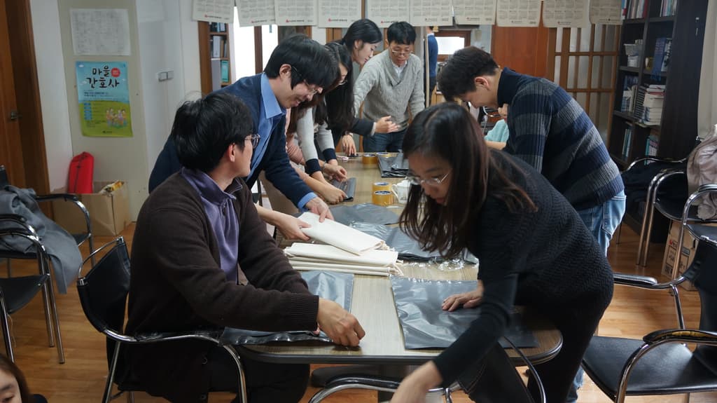 2017년 달력포장작업